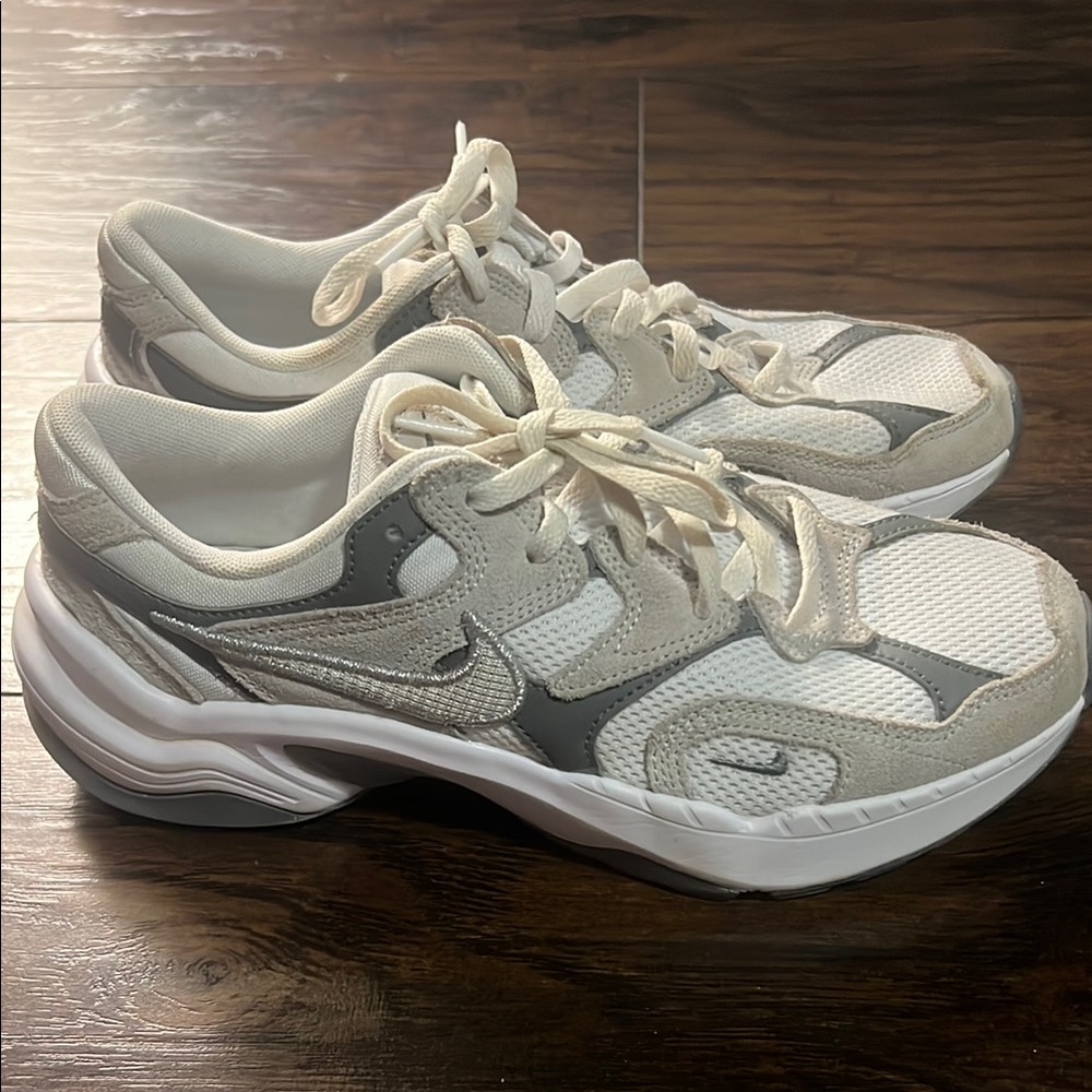 Nike White and Gray Sneakers AL8